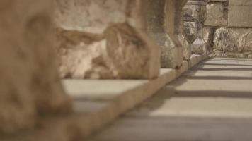 Still Shot of Stone Architectural Pillars with Shifting Focus From Foreground to Background video