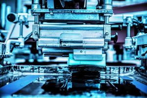 Industrial metal printing machinery. photo