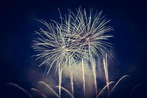 Spectacular fireworks show light up the sky. New year celebration. photo