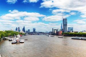 London, UK, 2022 - View on River Thames and St Pauls Cathedral, the city. photo