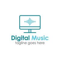 plantilla de diseño de logotipo de música digital simple y única. perfecto para negocios, móviles, web, aplicaciones, iconos, etc. vector
