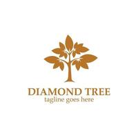 Diamond Tree logo design template simple and elegant. perfect for business, company, mobile, etc. vector