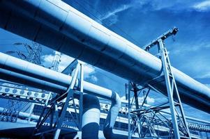 Pipes at thermal electic power station. Industry photo