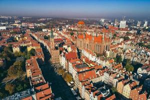 Aerial view of Old Town in Gdansk, Poland. photo