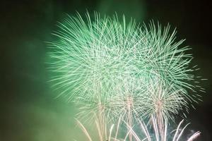 Spectacular fireworks show light up the sky. New year celebration. photo