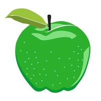 Illustration green Apple. Isolated white background Apple. Green Apple vector