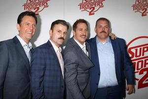 LOS ANGELES, APR 11 - Erik Stolhanske, Steve Lemme, Paul Soter, Kevin Heffernan at the Super Troopers 2 Premiere at ArcLight Hollywood on April 11, 2018 in Los Angeles, CA photo
