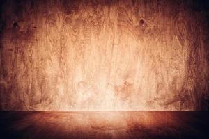 Wooden floor and wall background with copy-space. Grunge wood photo