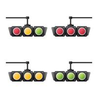 Set of traffic light signal with red, yellow and green color, Flat design and vector of traffic light icon.