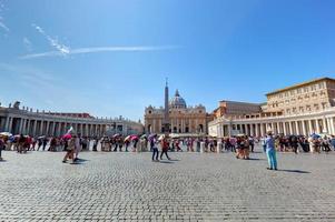 Vatican City, Italy, 2022 - .People in the huge queue on St. Peters square to visit the Basilica photo