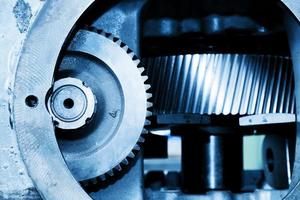 Gear machine industrial elements close-up. Industry photo