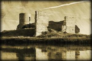 Grunge photo of old castle ruins