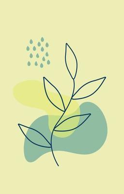 paints in boho style. Abstract watercolor geometric shapes of balance, plants, nature, sun ,moon. Design for cover, social networks, decor. Trendy colors.