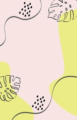 paints in boho style. Abstract watercolor geometric shapes of balance, plants, nature, sun ,moon. Design for cover, social networks, decor. Trendy colors.