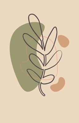 paints in boho style. Abstract watercolor geometric shapes of balance, plants, nature, sun ,moon. Design for cover, social networks, decor. Trendy colors.