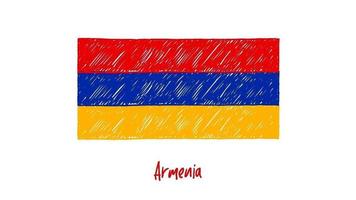 arménie national pays drapeau marqueur tableau blanc ou crayon couleur croquis animation en boucle