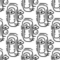 Seamless pattern with an Illustration modern head line art. vector