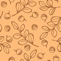 Seamless pattern with blueberry. Hand drawn illustration converted to vector. vector