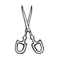Scissor for sewing. Hand drawn illustration converted to vector. vector