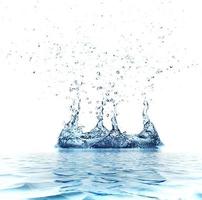 Water splash isolated on white background photo