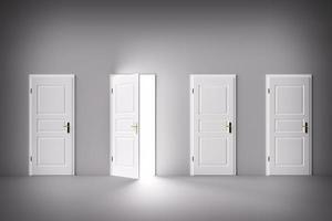 Door open to the light, new world, chance or opportunity.