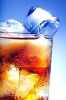 A fresh glass of cola with ice photo