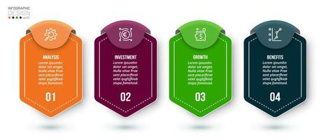 Infographic template business concept with step. vector