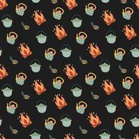Seamless pattern with camping elements. vector