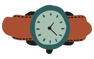 Wristwatch. hand drawn style. White background, isolate. Vector illustration.