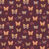 Seamless pattern with cute butterflies. vector