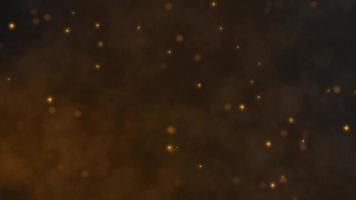 animierter abstrakter Hintergrund. schwimmende bokhe lichter. goldgelber bokeh-partikelhintergrund, fliegende partikel. defokussierte goldfarbene Partikel auf schwarzem Hintergrund, Aufnahme von echten Staubpartikeln, die schweben video