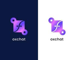 letter o with chat logo design template vector