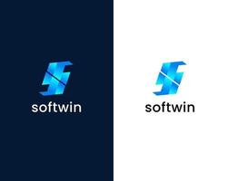 letter s and w modern logo design template vector