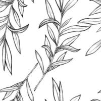 Seamless background with leaves sketch vector