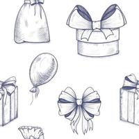 holiday gift sketch vector