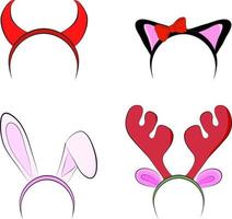 Set of Christmas horns and ears vector