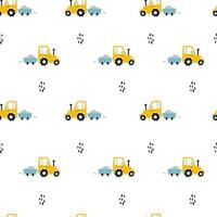 Seamless pattern with building equipment. Kids print. Vector hand drawn illustration.