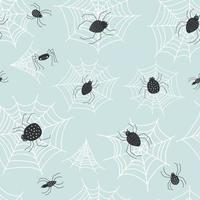 Seamless pattern with cute spiders. Vector illustrations