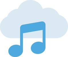 ilustración de vector de música en la nube en un fondo. símbolos de calidad premium. iconos vectoriales para concepto y diseño gráfico.