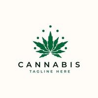 Cannabis Leaf Logo Template. Vector Illustration