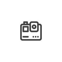 Action cam line icon. linear style sign for mobile concept and web design. Action cam camera outline vector icon. Symbol, logo illustration. Vector graphics