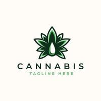Cannabis Leaf Logo Template. Vector Illustration