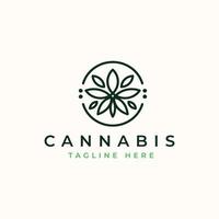 Cannabis Leaf Logo Template. Vector Illustration