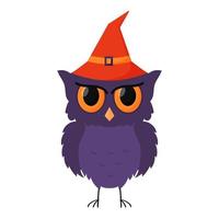 An angry standing owl in a hat vector