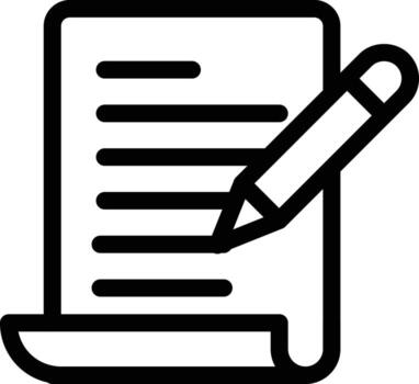 escriba la ilustración vectorial del documento en un fondo. símbolos de calidad premium. iconos vectoriales para el concepto y el diseño gráfico. vector