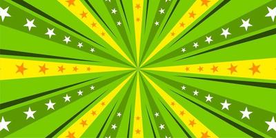 fondo verde cómico con estrella vector