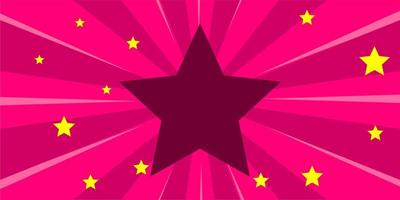 fondo rosa cómico con estrella vector