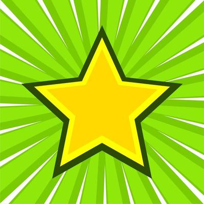 Comic green background with star