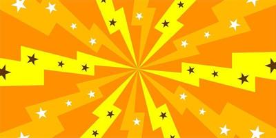 Yellow comic background with star and thunder vector