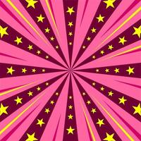 Comic pink background with star vector